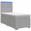vidaXL Letto Box Spring LED con Materasso Grigio Chiaro 80 x 200 cm