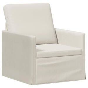 vidaXL Divano Singolo Crema 70 x 81 x 82 cm Velluto (V)