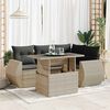 vidaXL Set Divano da Giardino 5pz con Cuscini Grigio Chiaro Polyrattan