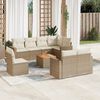 vidaXL Set Divano da Giardino 9 pz con Cuscini Beige in Polyrattan