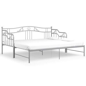 vidaXL Telaio Divano Letto Estraibile Grigio in Metallo 90x200 cm