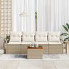vidaXL Set Divano da Giardino 5 pcs Beige e Crema polyrattan
