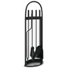 vidaXL Set di attrezzi per camino 5 pezzi 23x15x66 cm in acciaio