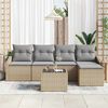 vidaXL Set di divani con cuscino 6 pcs Beige polyrattan