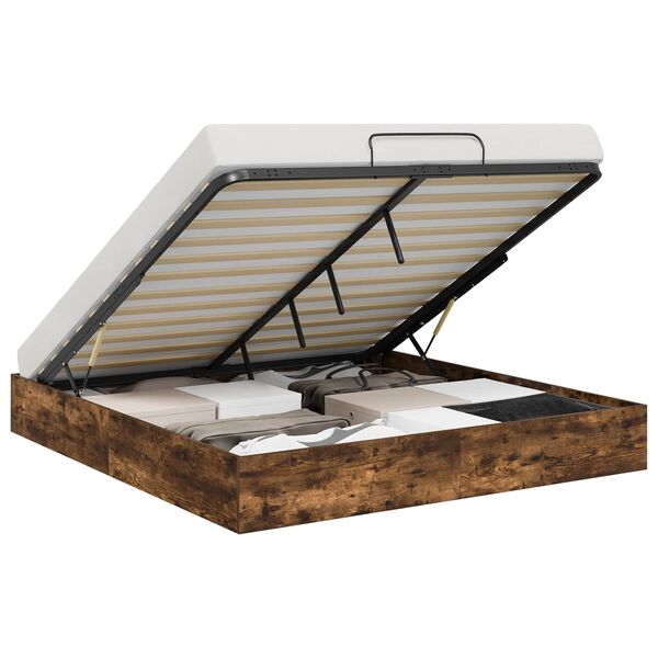 vidaXL Letto ottomano Quercia Affumicata 203 x 160 x 25 cm