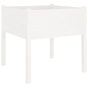 vidaXL Fioriera da Giardino Bianca 70x70x70 cm Legno Massello di Pino