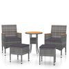 vidaXL Set Divani da Giardino 5 pz in Polyrattan Grigio