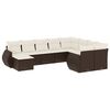 vidaXL Set Divani da Giardino 10pz con Cuscini in Polyrattan Marrone