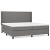 vidaXL Giroletto a Molle con Materasso Grigio Scuro 200x200 cm Tessuto