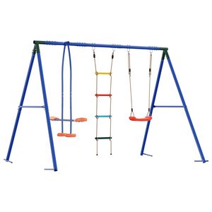vidaXL Set di Altalene per Esterni Multicolore Acciaio e PE
