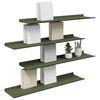 vidaXL Mensola sospesa 4 pcs Verde oliva 80 x 18 x 2,5 cm Acciaio