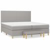 vidaXL Giroletto a Molle con Materasso Grigio Chiaro 200x200cm Tessuto
