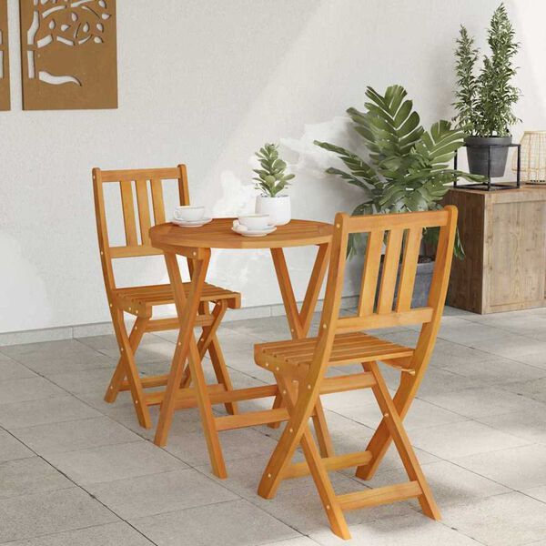vidaXL Set bistrot 3 pcs Marrone legno massello di acacia