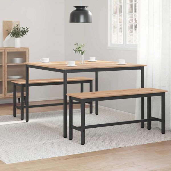 vidaXL Tavolo da pranzo Naturale 110 x 110 x 75 cm Pino massello