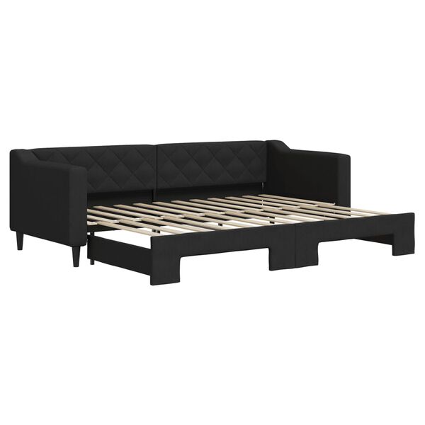 vidaXL Divano Letto con Letto Estraibile Nero 80x200 Tessuto