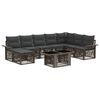 vidaXL Set Divano da Giardino 9 pz Grigio e Grigio Scuro polyrattan