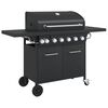 vidaXL Griglia Barbecue a Gas con 7 Bruciatori Nero in Acciaio