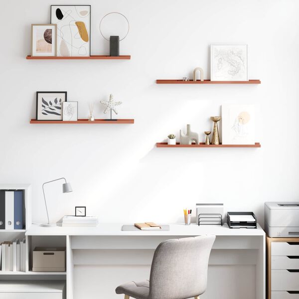 vidaXL Scaffale da parete 4 pcs Rosso 80 x 9 x 3 cm Legno multistrato