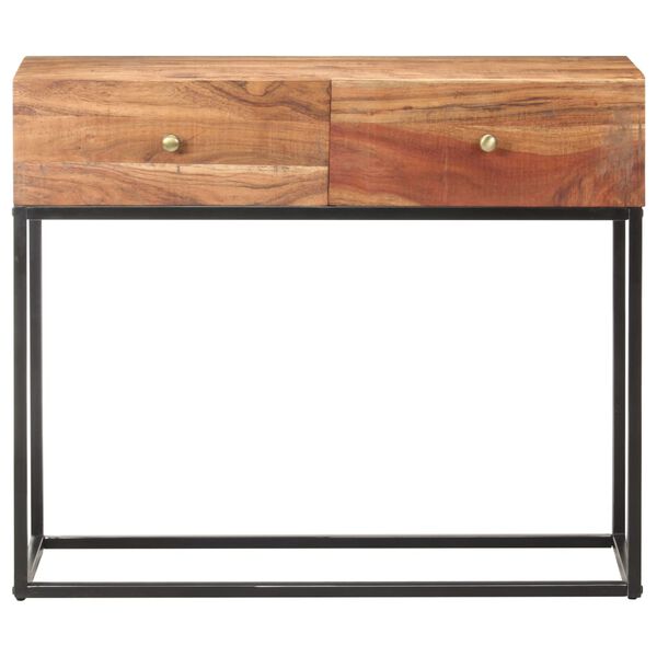 vidaXL Tavolo Consolle 90x35x75 cm in Legno Grezzo di Acacia