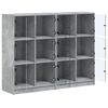 vidaXL Libreria Ante Grigio Cemento 136x37x109 cm in Legno Multistrato