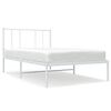 vidaXL Giroletto senza Materaso con Testiera Metallo Bianco 75x190 cm