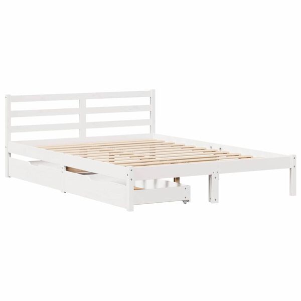 vidaXL Letto senza Materasso Bianco 135x190 cm Legno Massello di Pino