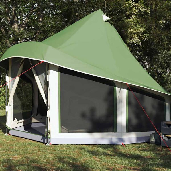 vidaXL Tenda Tipi Familiare con tetto Verde 404 x 370 x 270 cm