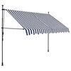 vidaXL Tenda da Sole Retrattile Manuale con LED 250 cm Blu e Bianca