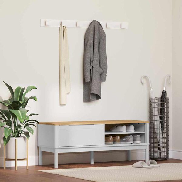 vidaXL Panchina per corridoio FLORO Bianco 115 x 40 x 45 cm