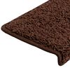 vidaXL Tappetini per scale 15 pz 65x21x4 cm Marrone Bordo rettangolare