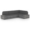 vidaXL Set Divani da Giardino 4 pz con Cuscini in Polyrattan Grigio