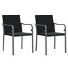 vidaXL Sedie da Giardino con Cuscini 2pz Neri 56x59x84cm in Polyrattan