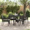 vidaXL Set da Pranzo per Giardino 5 pcs Nero polyrattan