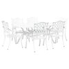vidaXL Set da Pranzo per Giardino 7 pz Bianco Alluminio