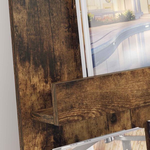 vidaXL Scaffale per riviste Rovere fum&eacute; 51 x 11 x 102 cm