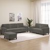 vidaXL Set di Divani 3 pz con Cuscini Decorativi Grigio Scuro Velluto