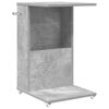 vidaXL Tavolo laterale con ruota Grigio cemento 40 x 35 x 60 cm