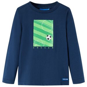 Maglietta da Bambino Maniche Lunghe Blu Marino 104