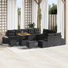 vidaXL Set Divano da Giardino con cuscino 13 pcs Nero polyrattan