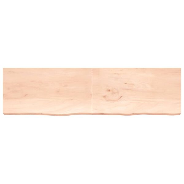 vidaXL Ripiano a Parete 220x60x(2-6) cm Massello Rovere Non Trattato
