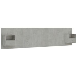 vidaXL Testiera Letto con Comodini in Legno Multistrato Grigio Cemento