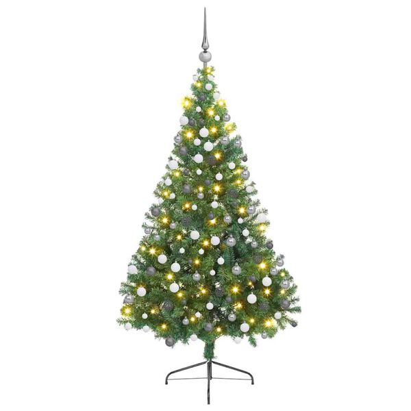 vidaXL Albero di Natale artificiale con luci integrate Verde 180 cm
