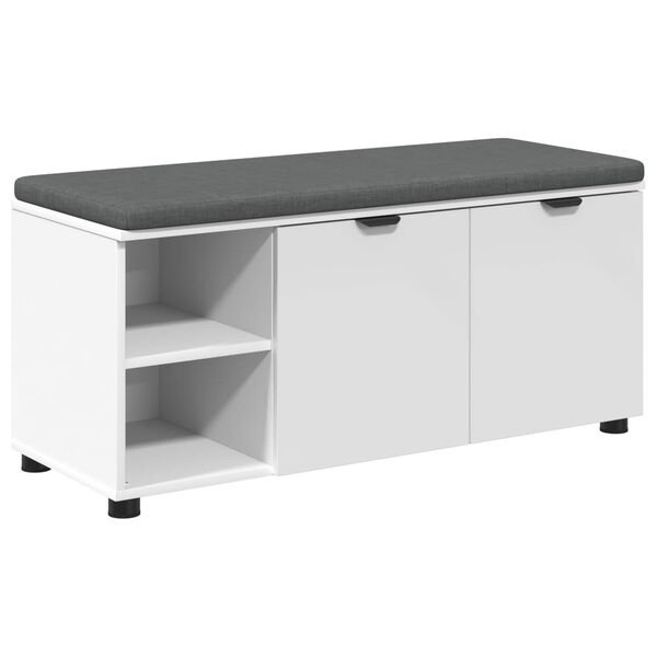 vidaXL Panca per ingresso con cuscino Bianco 100 x 38 x 46 cm