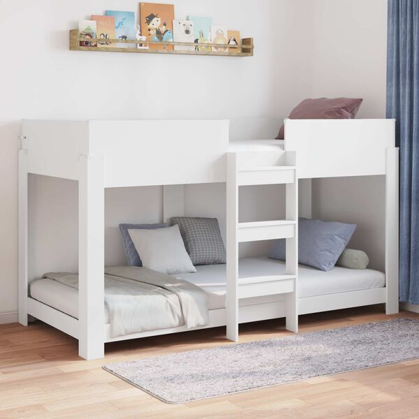 vidaXL Letto a Castello per Bambini con materasso Bianco 100 x 190 cm