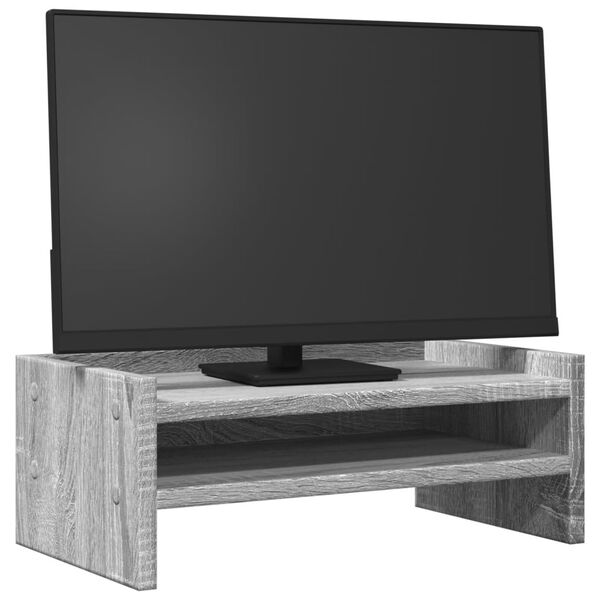 vidaXL Supporto per Monitor Grigio Sonoma 42x24x16 cm in Truciolato