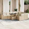 vidaXL Set Divano da Giardino 10 pz con Cuscini Beige in Polyrattan