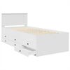 vidaXL Daybed con cassetto Bianco e Nero 90 x 200 cm Legno multistrato