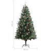 vidaXL Albero di Natale con Pigne Verde 225 cm in PVC e PE