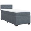 vidaXL Giroletto a Molle con Materasso Grigio Scuro 90x190 cm Velluto