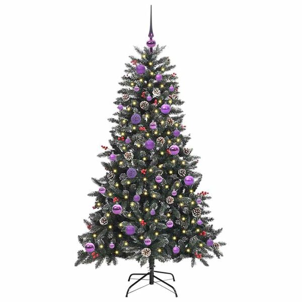 vidaXL Albero di Natale artificiale con 150 LED Verde 150 cm